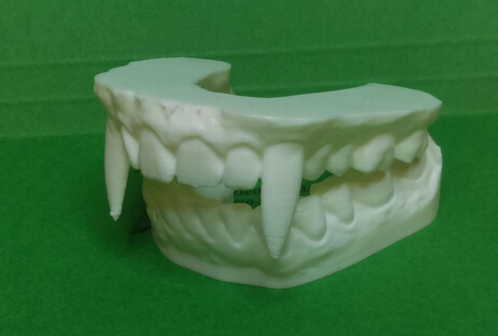 Vampire Teeth Dental Model for Halloween (2 piece - No Supports)