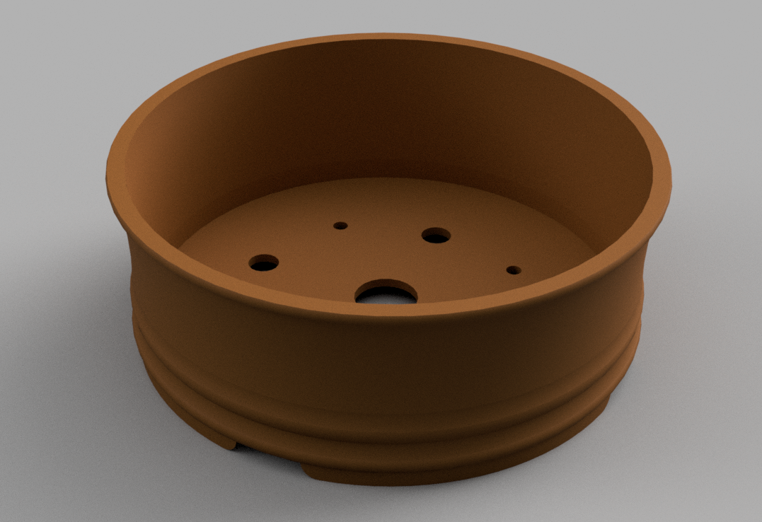 Bonsai Pot Circular with Bottom Lips - No Support Print