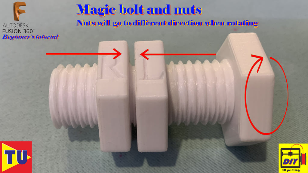Magic bolt (Nuts will go to different direction when rotating)(double threaded bolt)