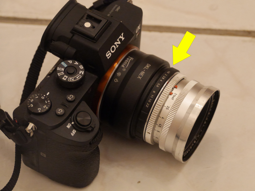Shim for adjusting focus in DKL-NEX lens adapter
