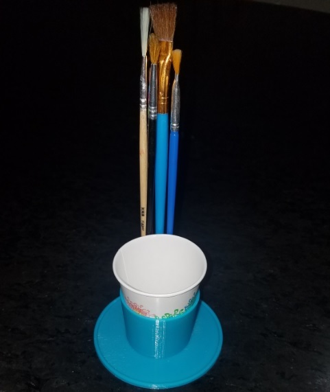 Dixie Cup Paintbrush and Water Holder