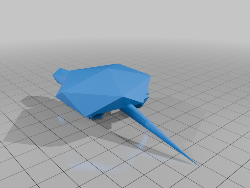 low poly snapping turtle