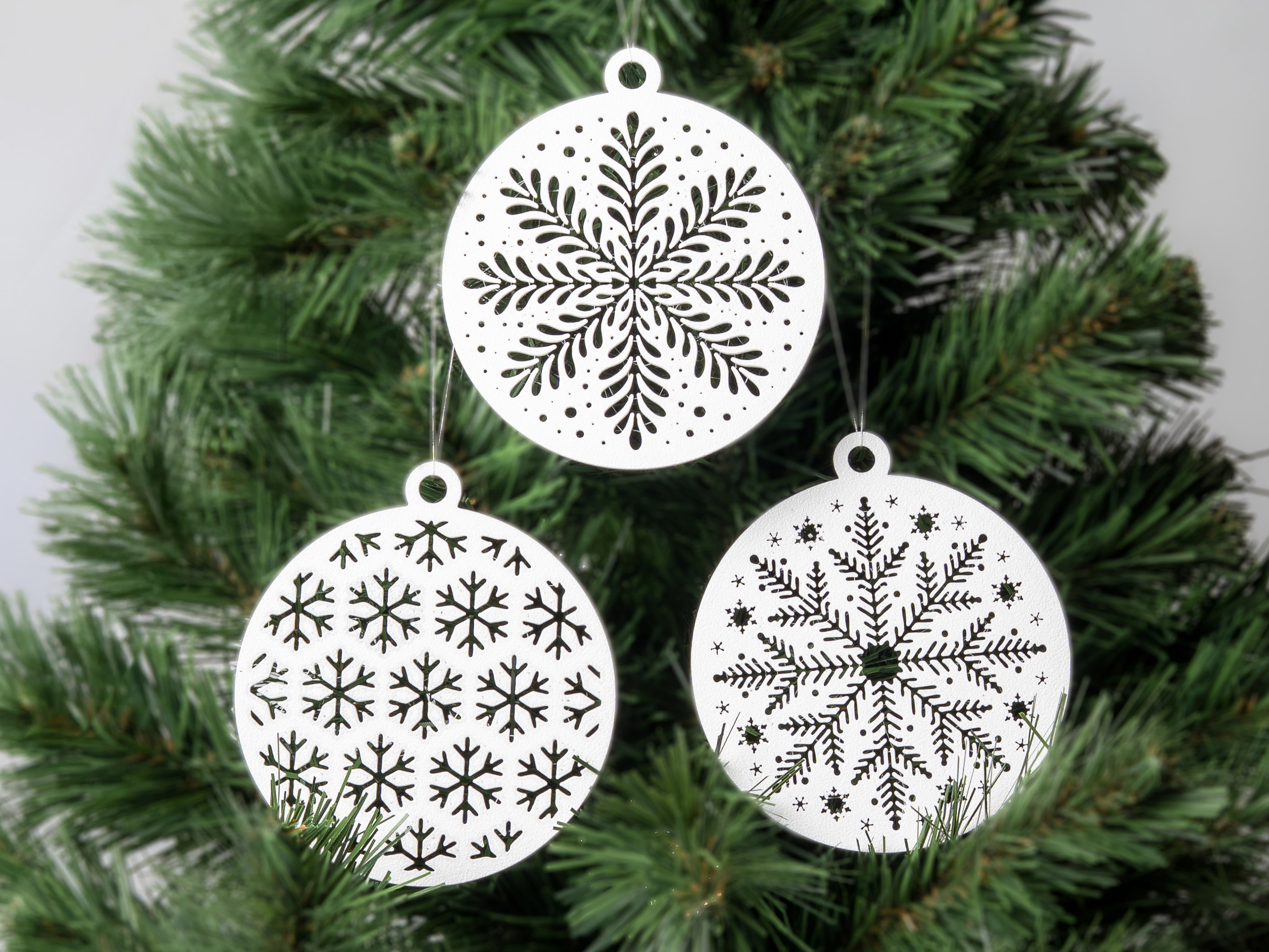 Minimal Snowflake Ornaments