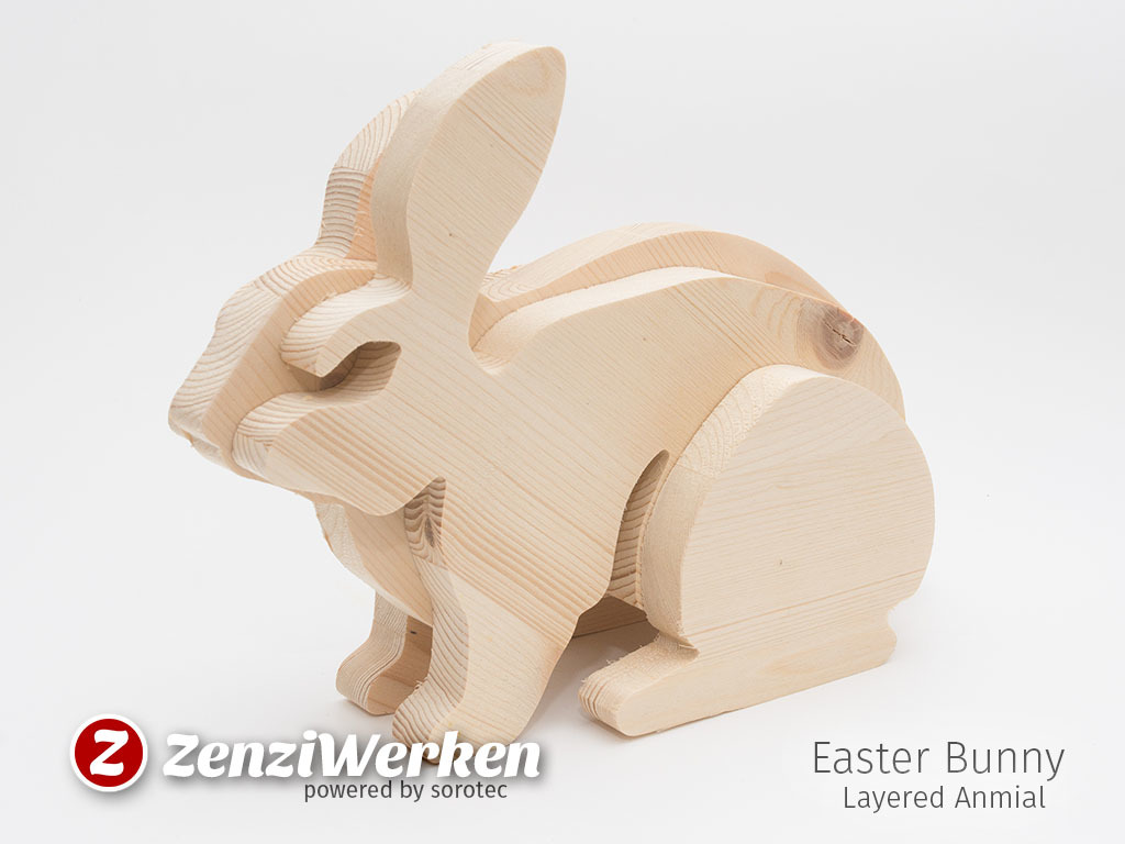 Easter Bunny (sitting/standing) 3-layered-animal cnc/laser