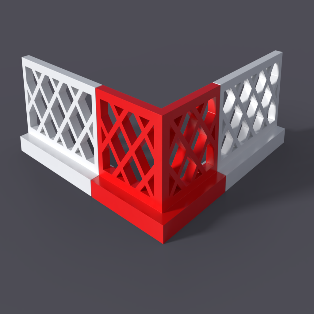 Lego-compatible corner fence