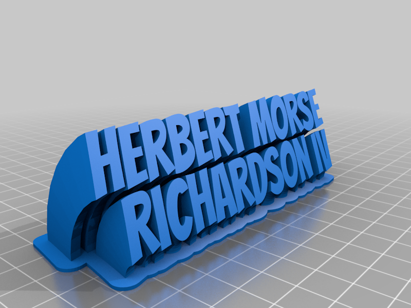 My Customized Sweeping 2-line name plate (text) Herbie
