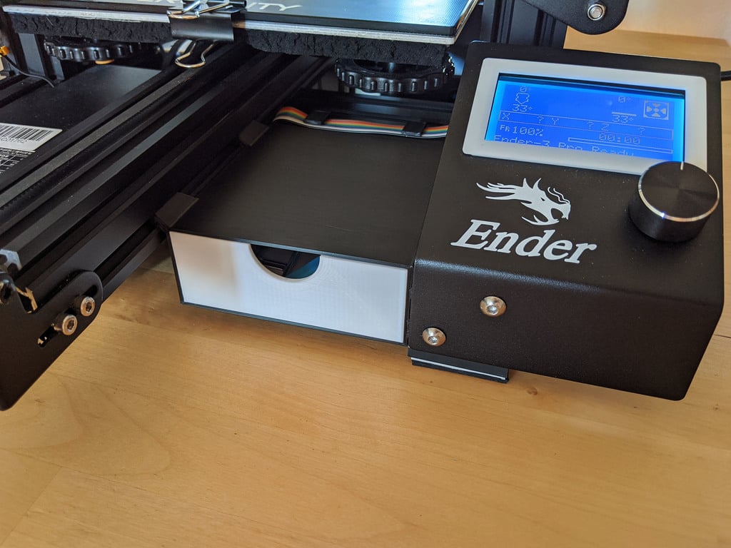Ender 3 Pro compact tool drawer (integrated cable management)