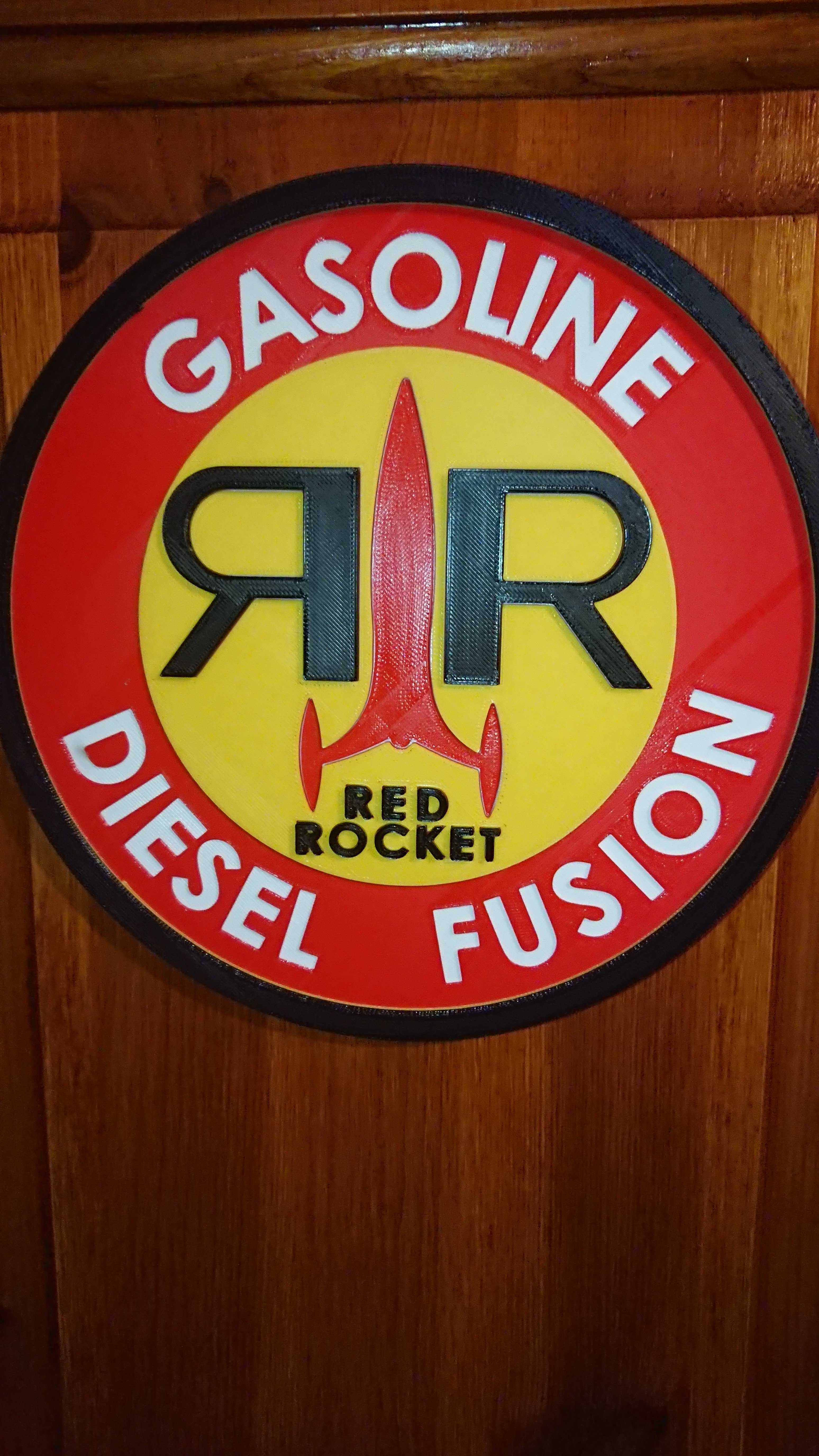 Red Rocket Sign / Coaster