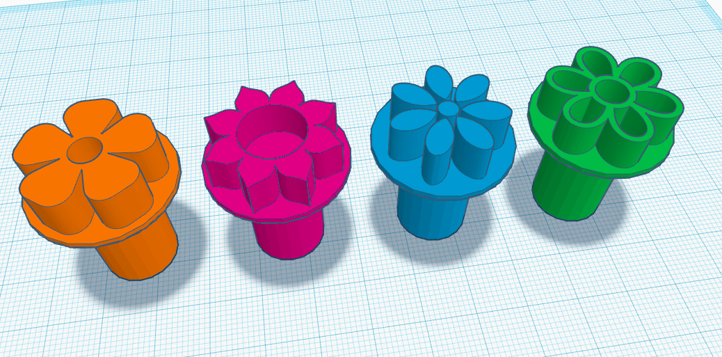 Pottery flower stamps