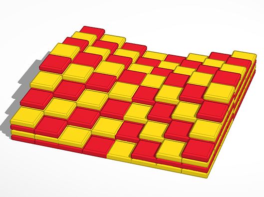 3D 2" squares Split Chessboard