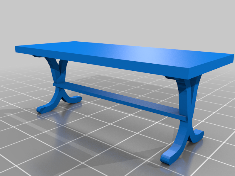 Quarter Scale Simple Trestle Table (28mm)