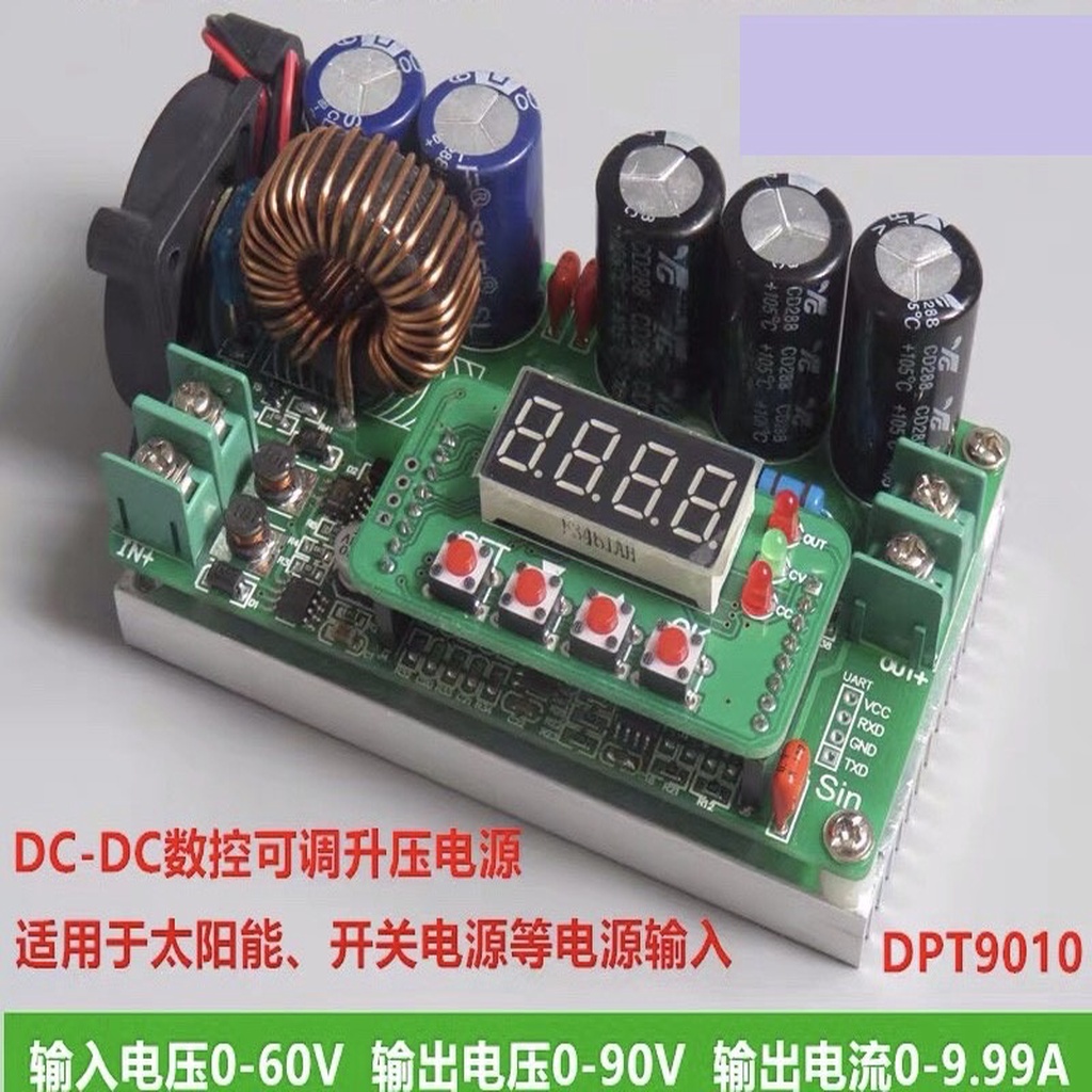 DPT9010 600W (IN 0-60V / OUT 0-90V) Step Up Power Module Case