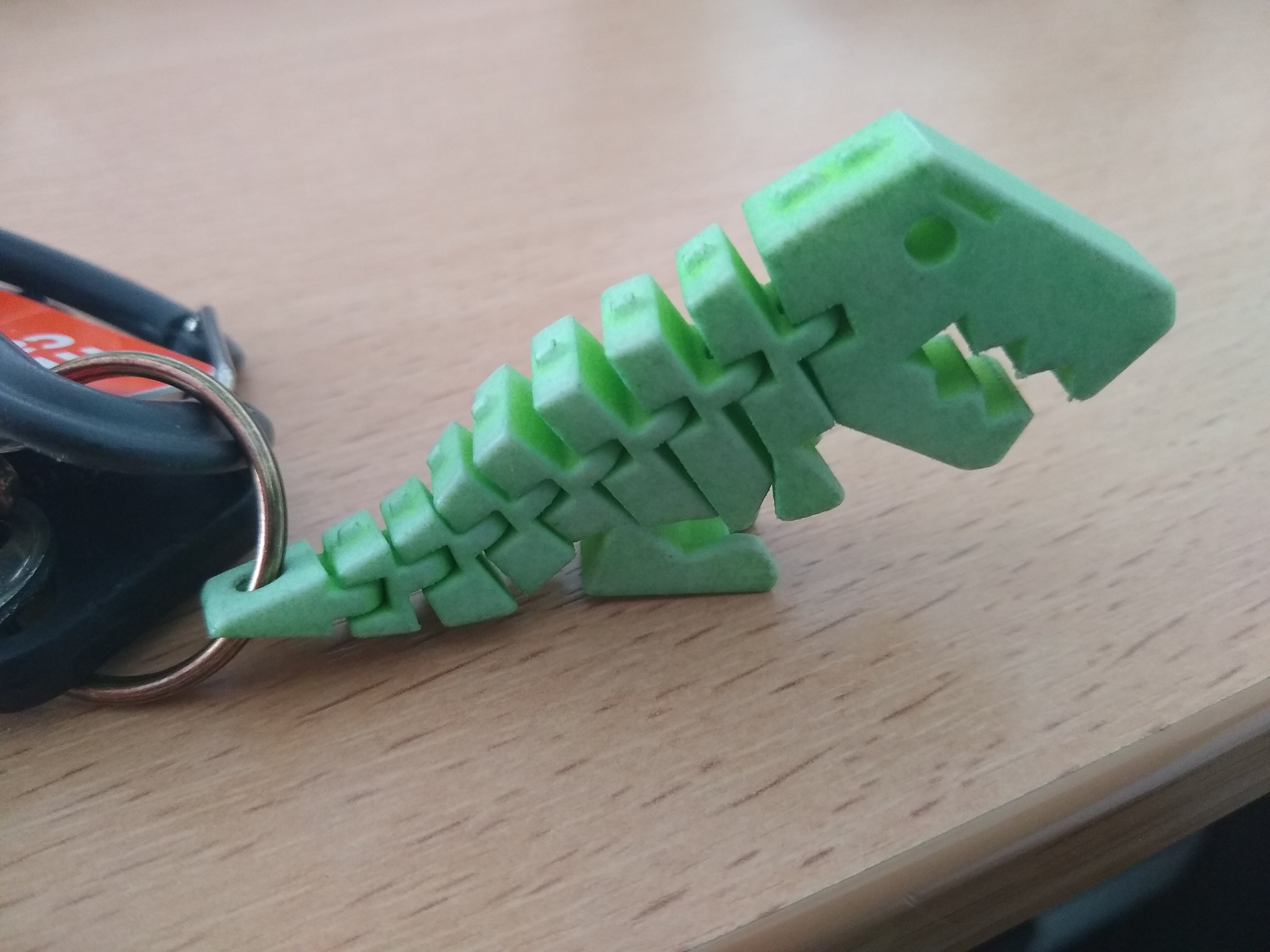 Flexi Rex with tail key chain