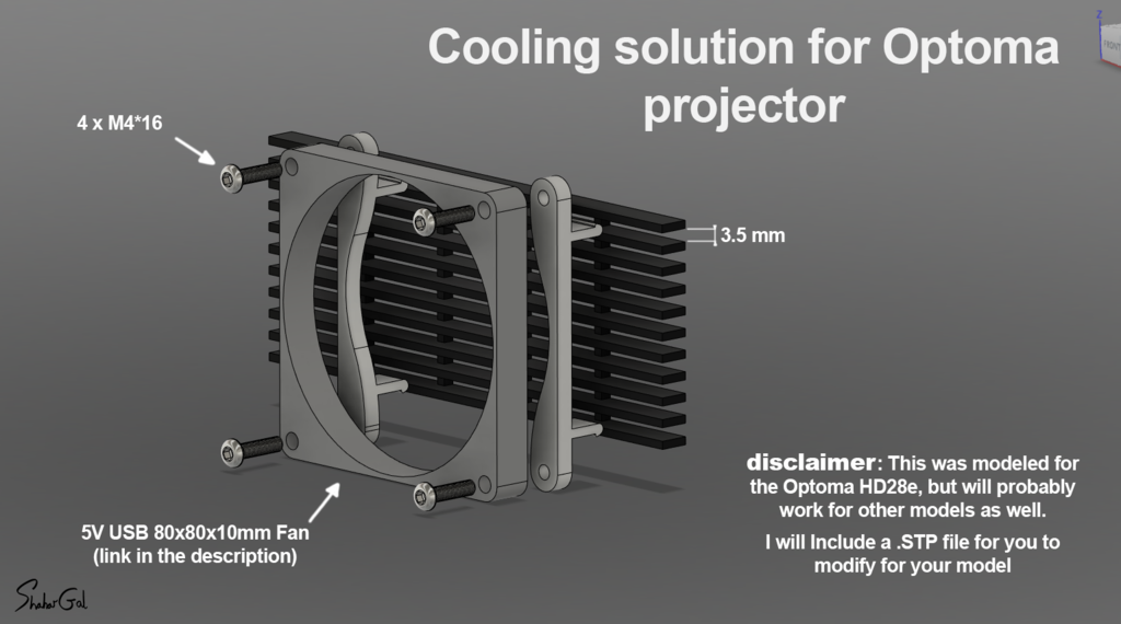 Cooling solution for Optoma projector