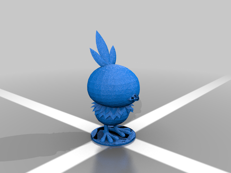 Torchic, with a base. DND scale