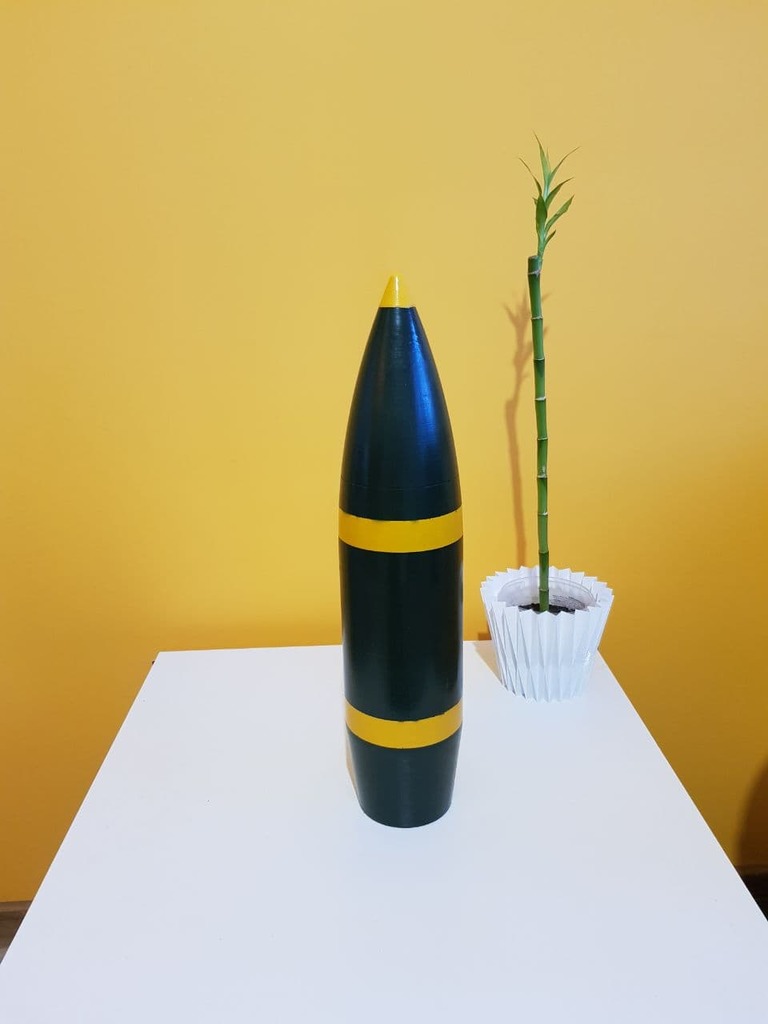 Artillery bullet shell 105 mm - container