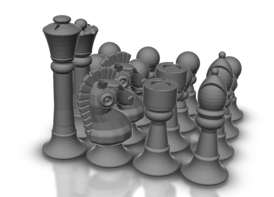 Chess. Set of sets  - All OPENSCAD - All Random