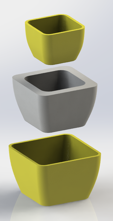 Simple Cement Pot Mold 7.6x7.6x5cm