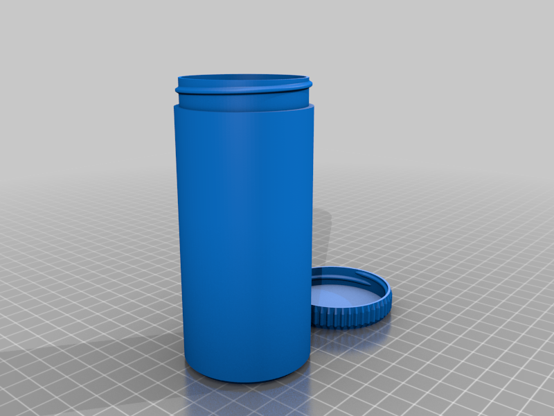 Parametric container with threaded lid (OpenSCAD)