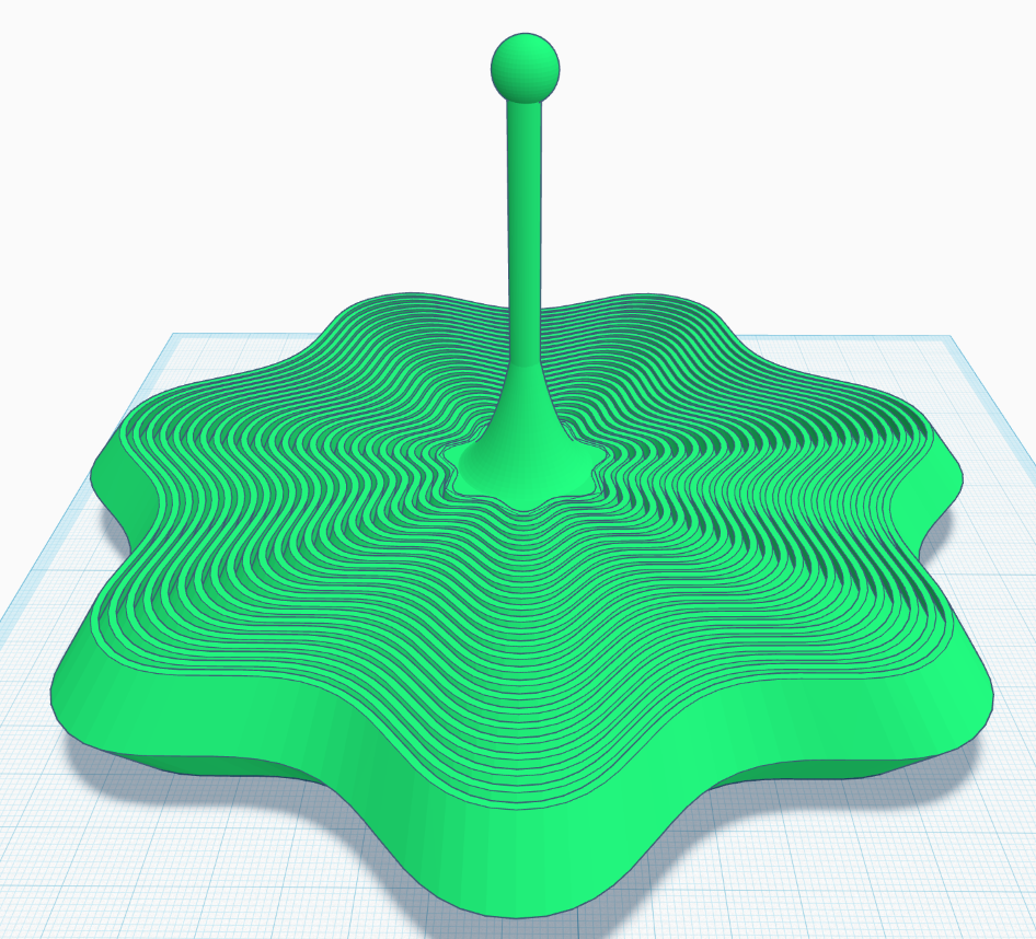 Fractal Wavy Fidget with Handle  (24 rings)