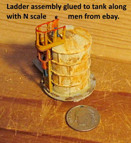N Scale - 12 ft. dia. Fuel or Water tank on a deck for the switch machine.