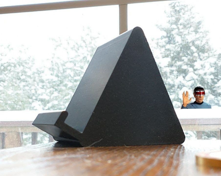 Phone stand: customizable scad, not for charging