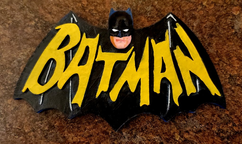 Batman 1966 tv series logo with 3d face