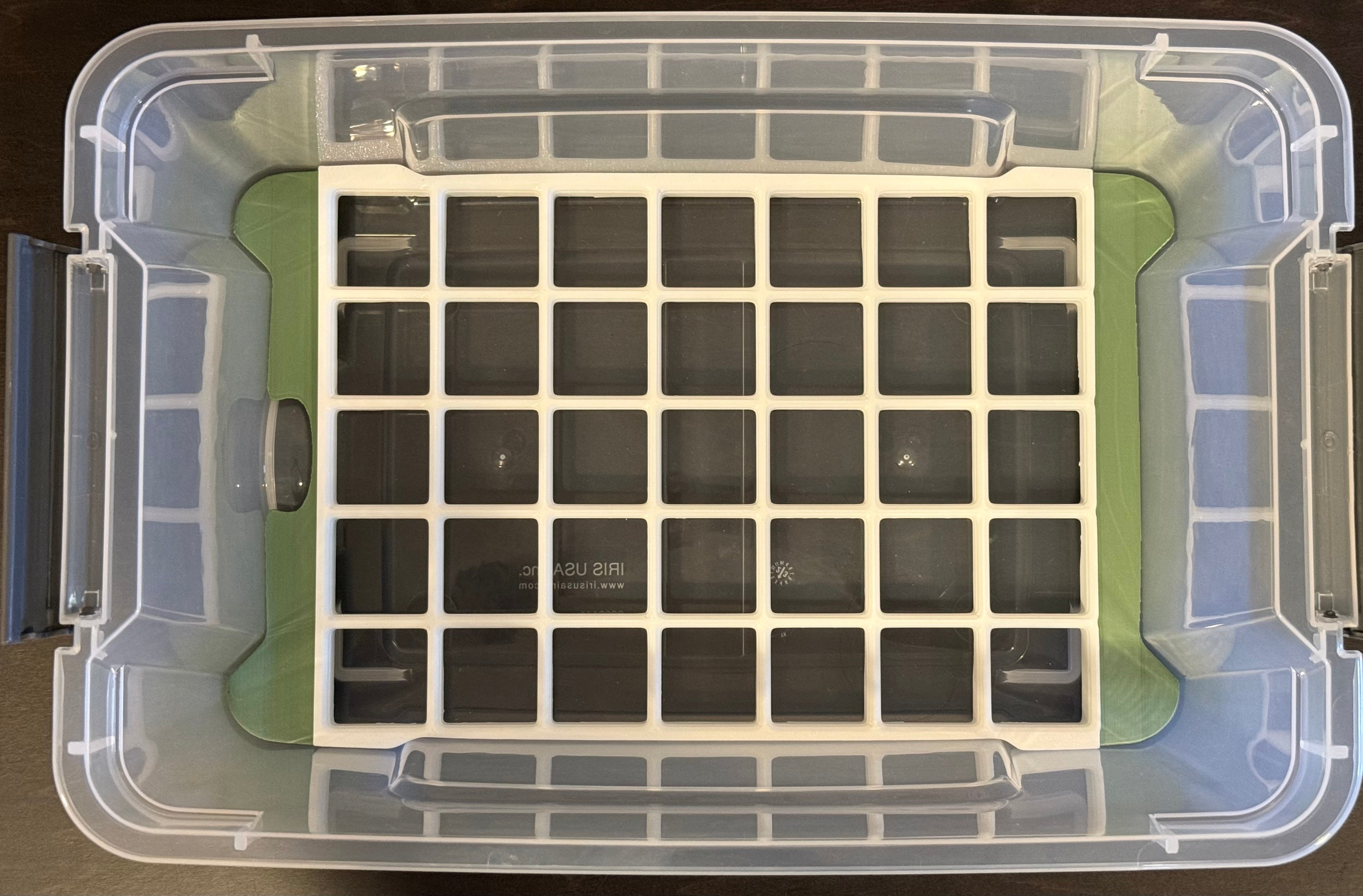 Remix: Costco Iris Plastic Storage Tote Bin, Gridfinity Baseplate, by DrunkBTC
