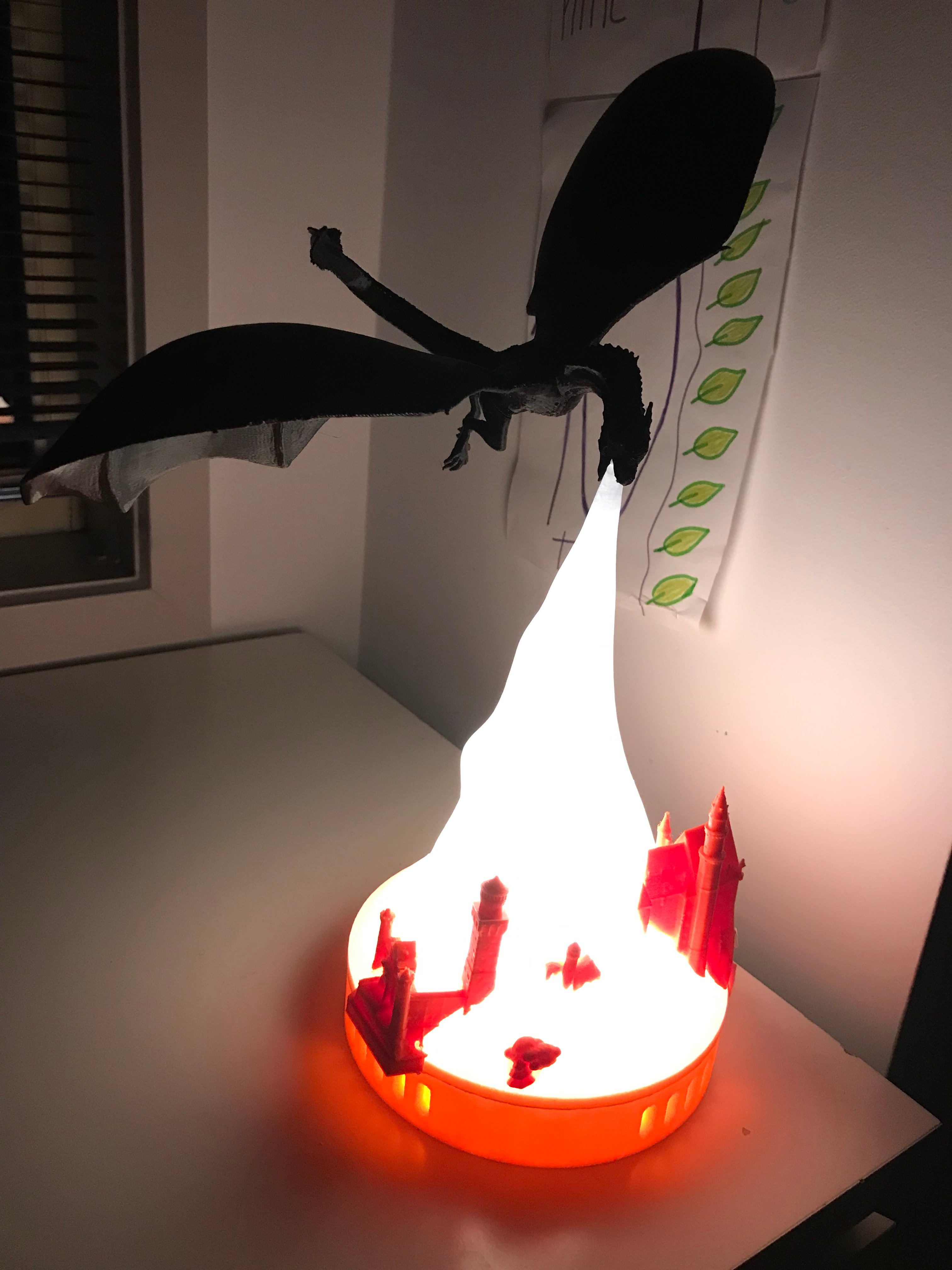 Dragon Lamp - Drogon burning the Red Keep