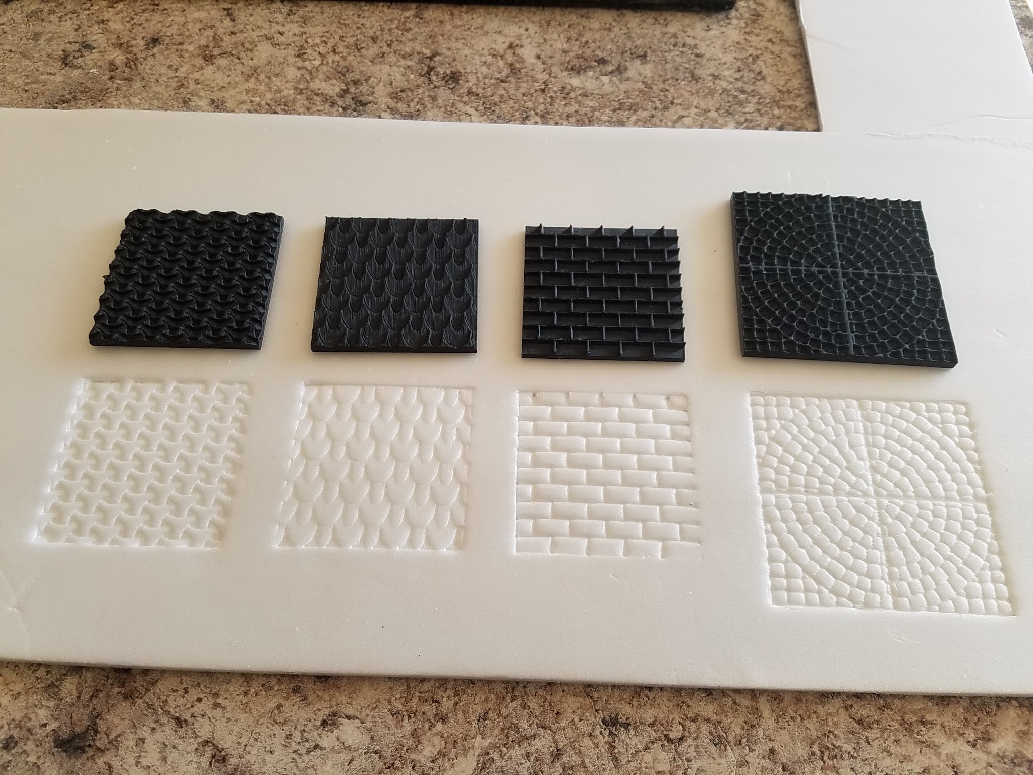 Tiled texture stamps for foam.