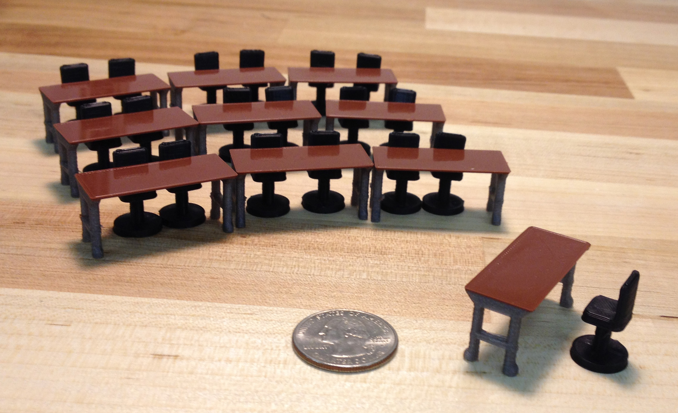Model Work Bench and Drafting Stools  (1/48 scale)