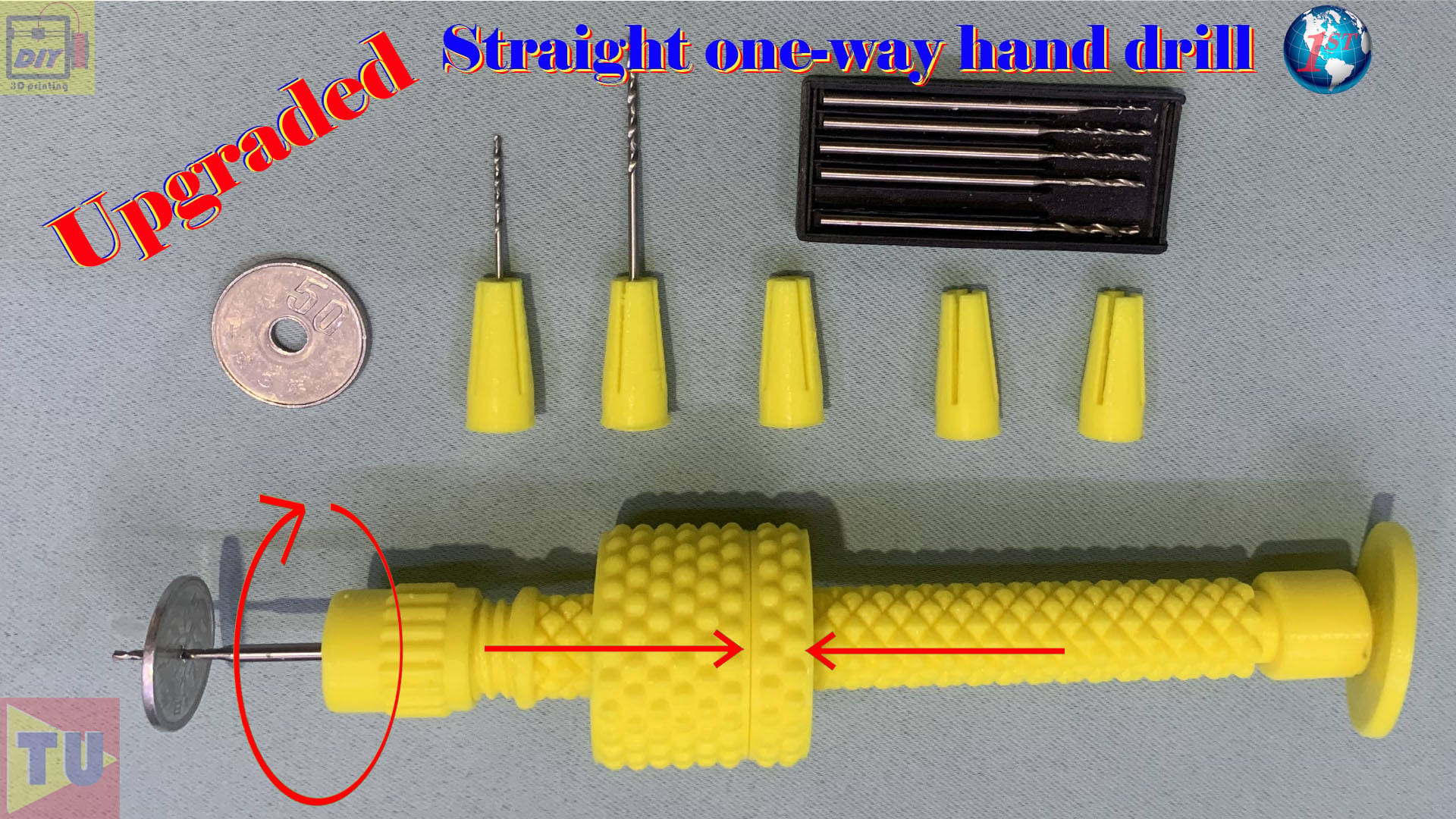 Upgrade straight one-way manual hand drill (First time not show)