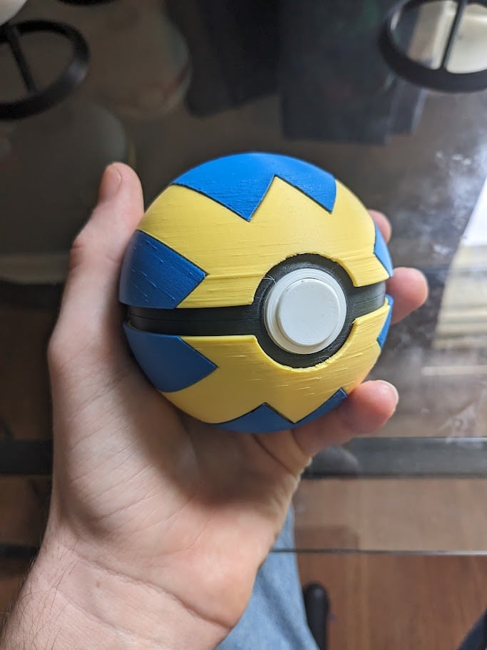 Pokémon Quick Ball - Fully Functional with Button and Hinge