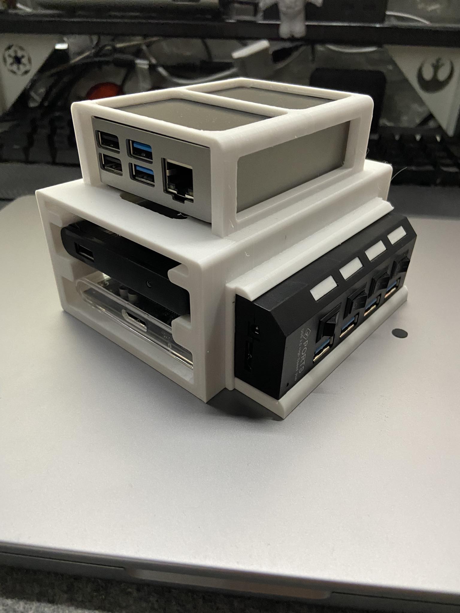 Raspberry Pi FLIRC Stack with 2 HDD and USB hub