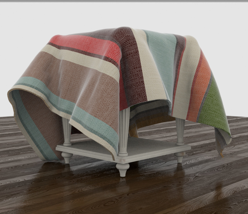 Table with Cloth Covering