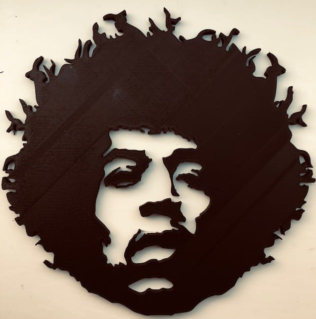 Jimi Hendrix stencil wall art