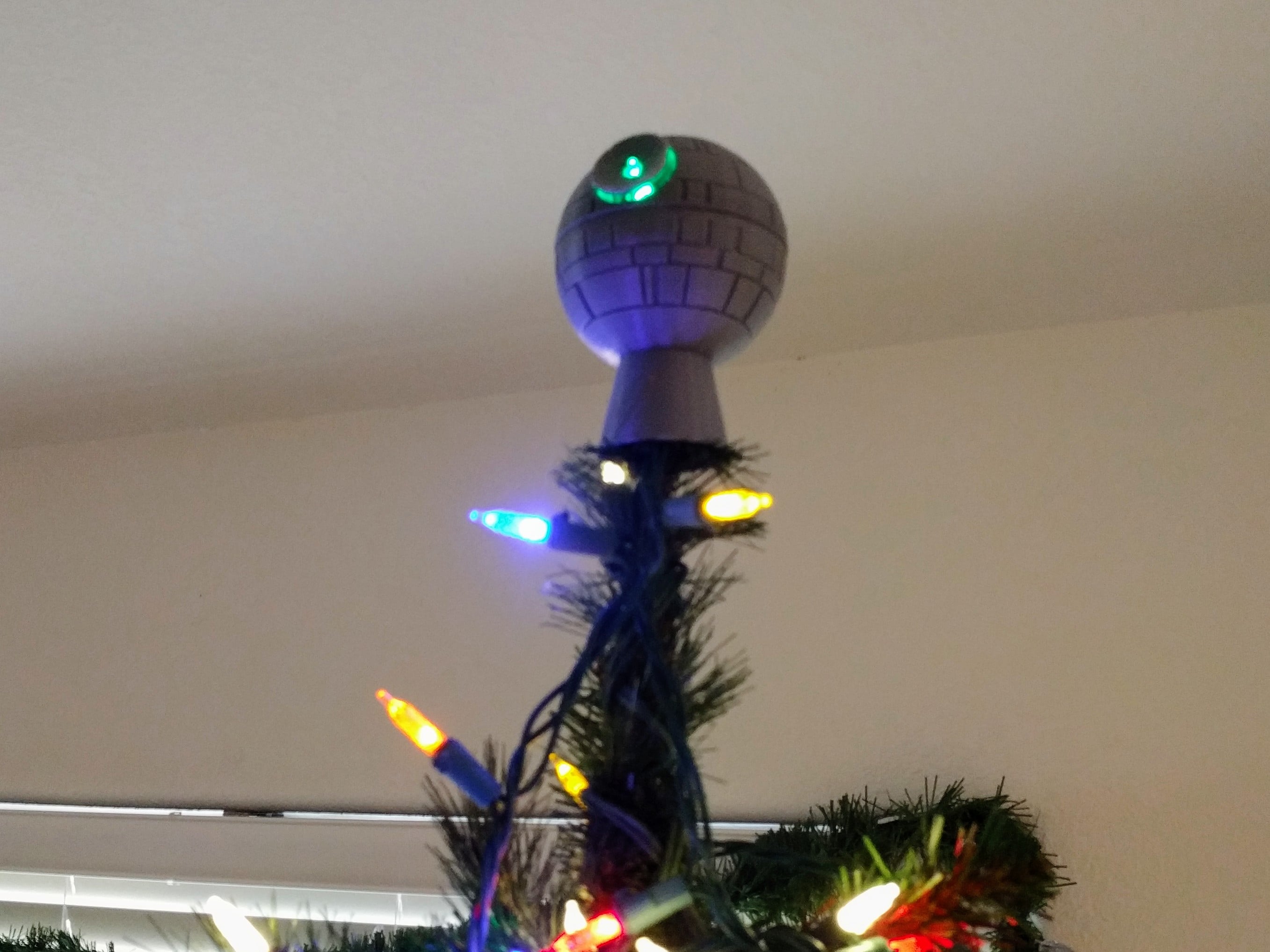 Lighted Death Star Christmas Tree Topper