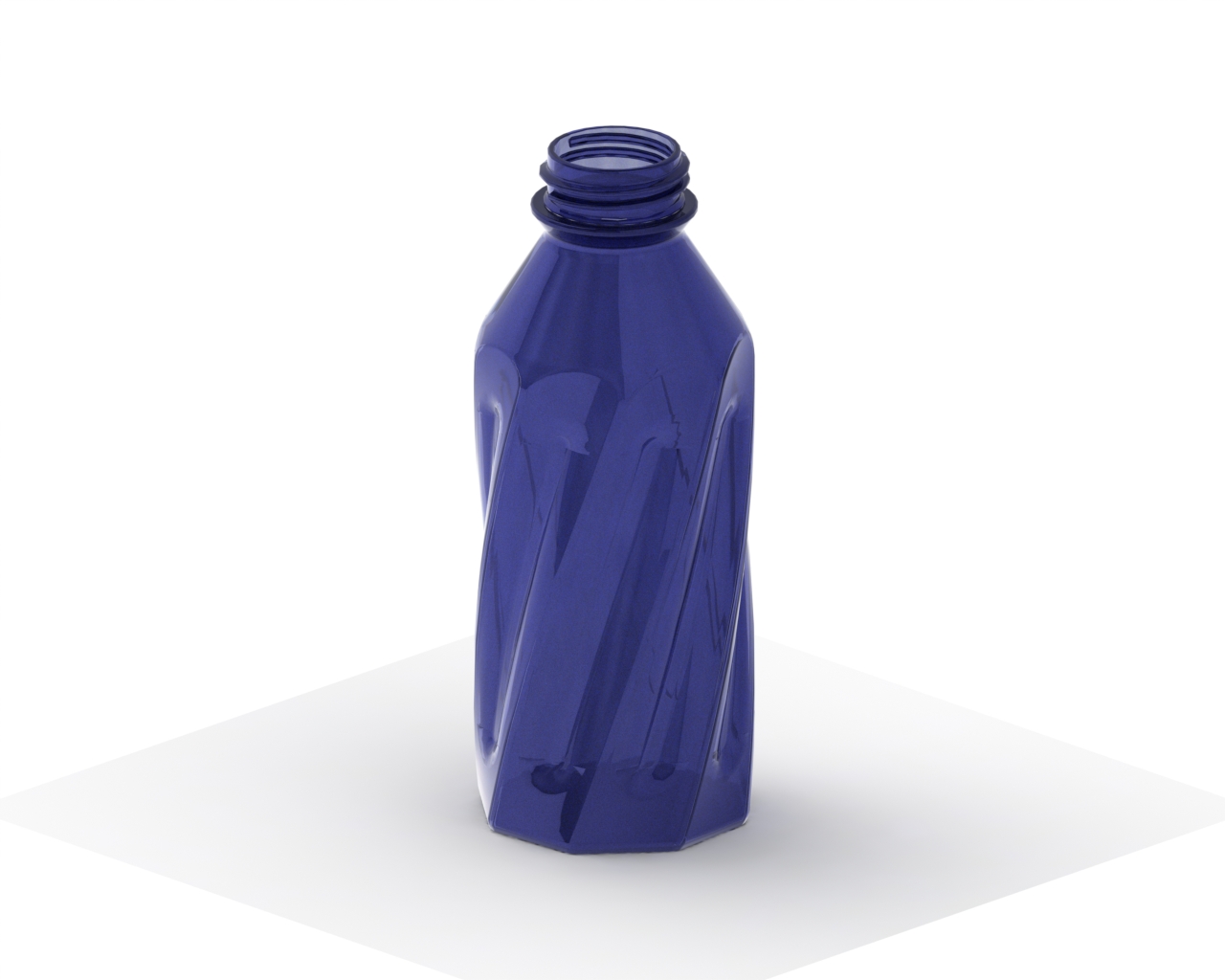 Simple Twisted Bottle with Threads 2