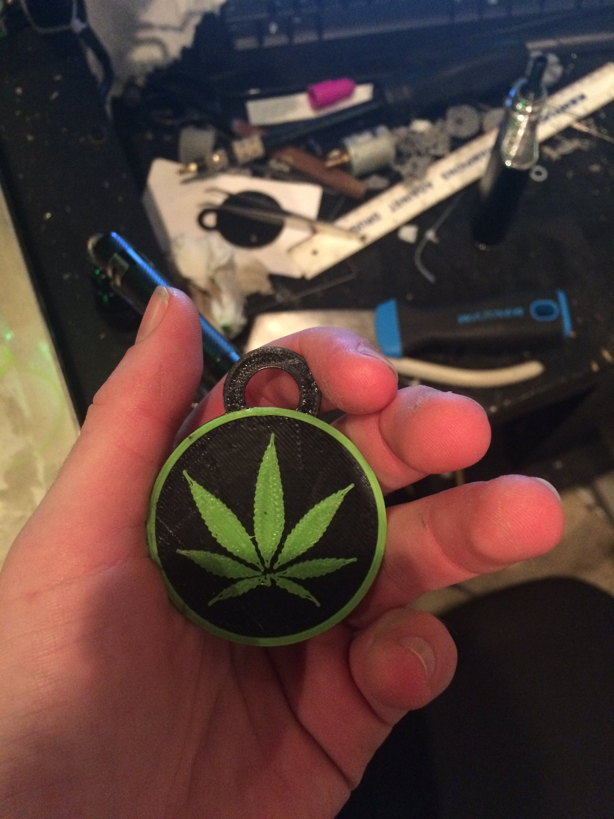 pot leaf keychain/necklace