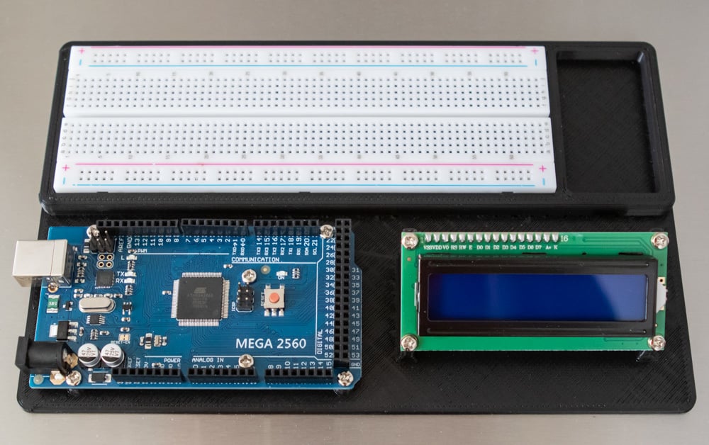Arduino Uno and MEGA 2560 Stand with LCD mount and Breadboard Slot