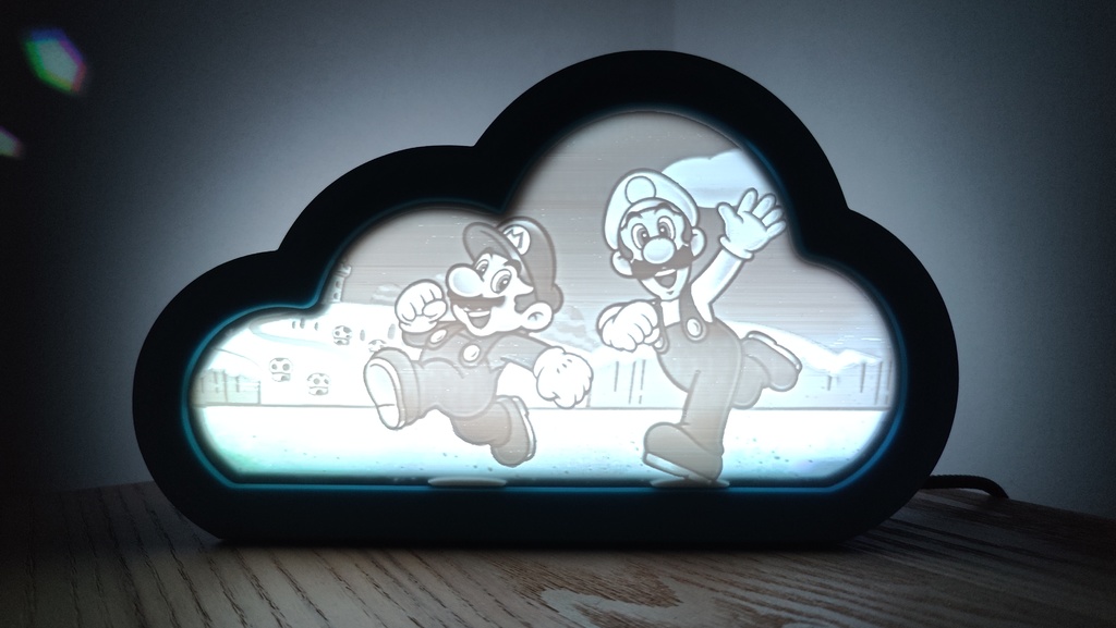 Super Mario Lithophane for Cloudy little night light