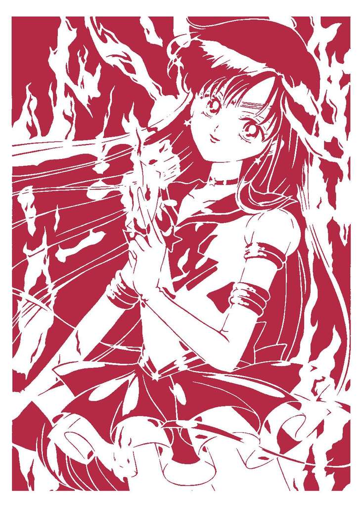 Sailor Mars stencil