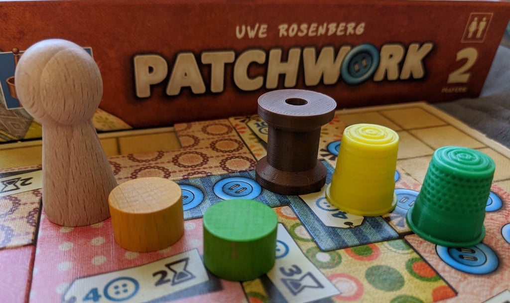 Thread Spool Pawn for Patchwork Board Game by shadowlink721