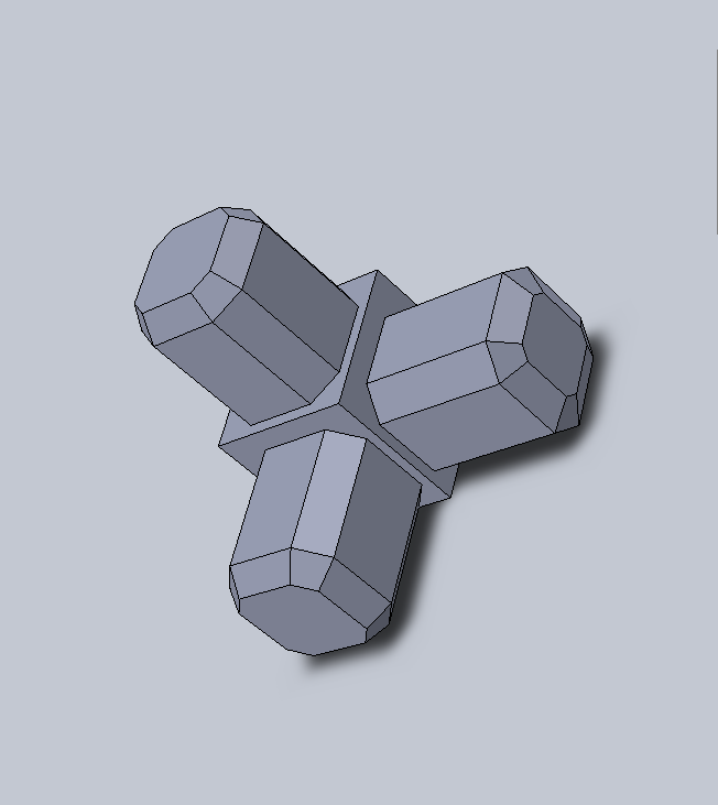 Joint for 2cm square aluminium tubes