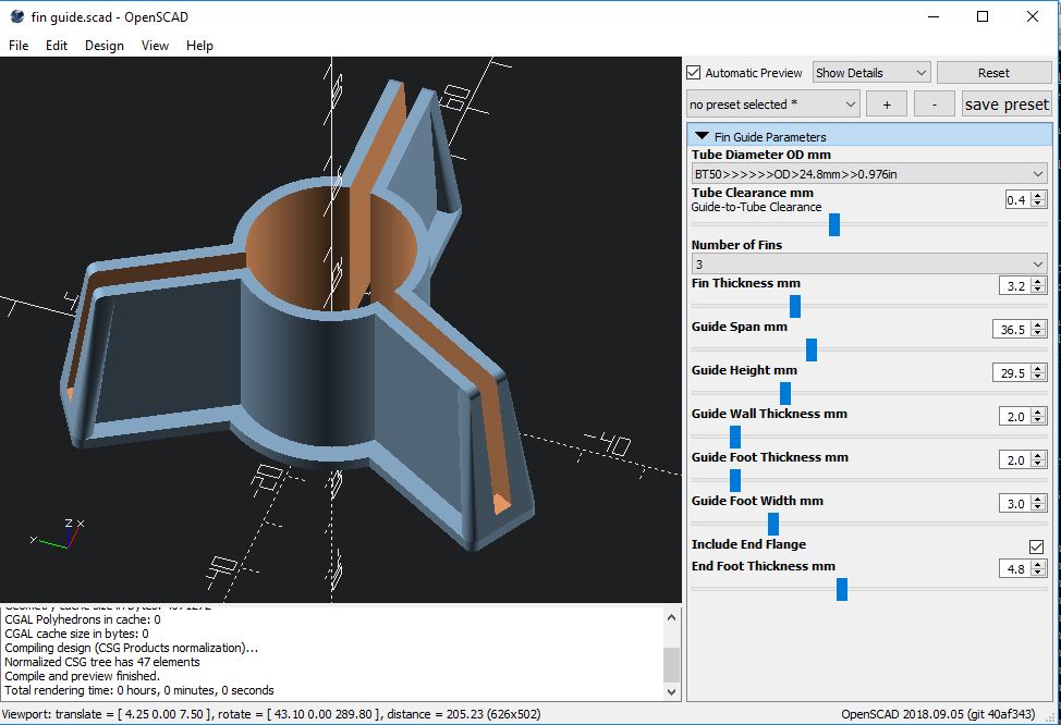Configurable Model Rocket Fin Guide