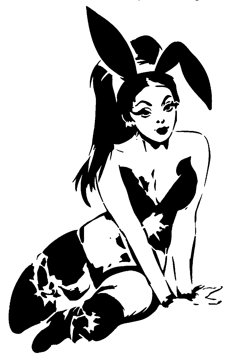 Bunny Girl stencil 7