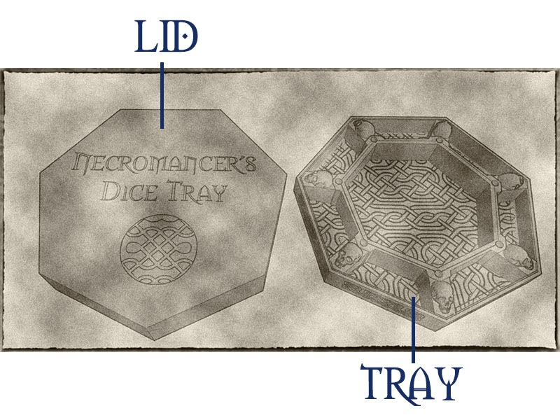 Necromancer Dice Tray Lid for the Kaer Rune Design's Necromancer's Tray (READ DESCRIPTION)