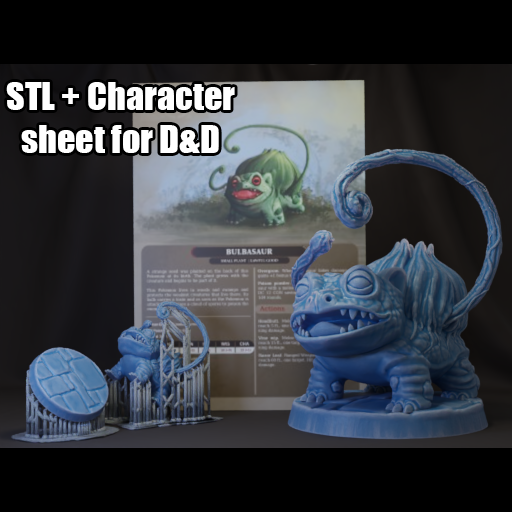 Dungemons - Bulbasaur miniature & D&D Sheet