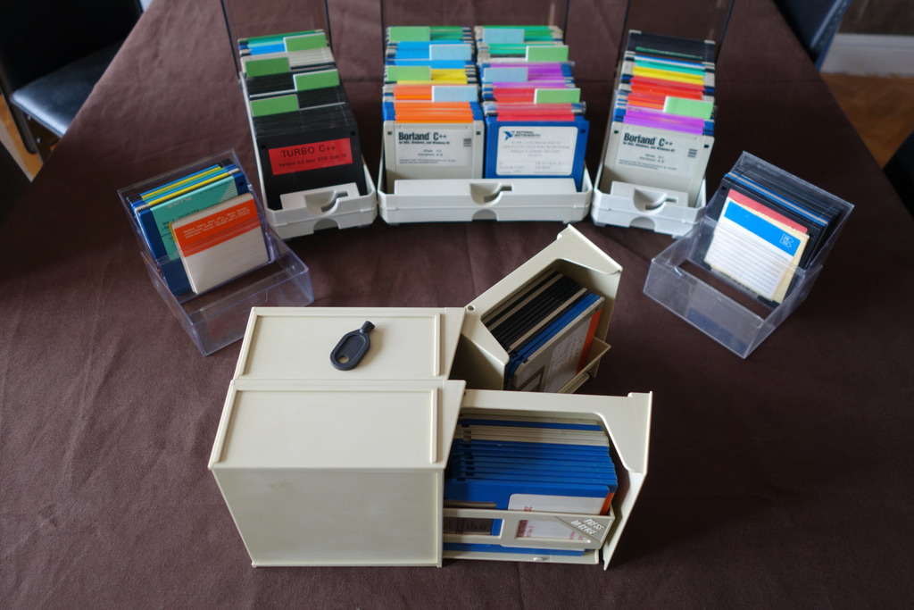 Floppy disk storage box key