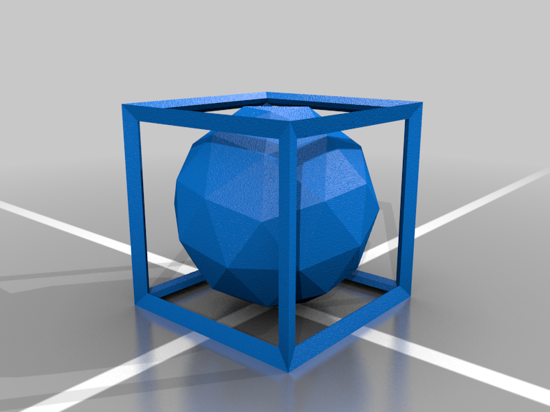 Sphere in Wireframe Cube